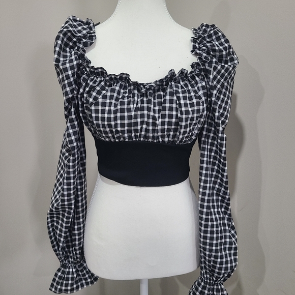 ZARA GINGHAM TOP SIZE small - Picture 1 of 8